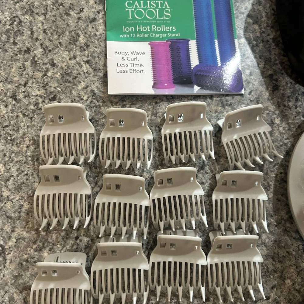 Blue Hair Roller Set with Black Carrying Case - Picture 2 of 4